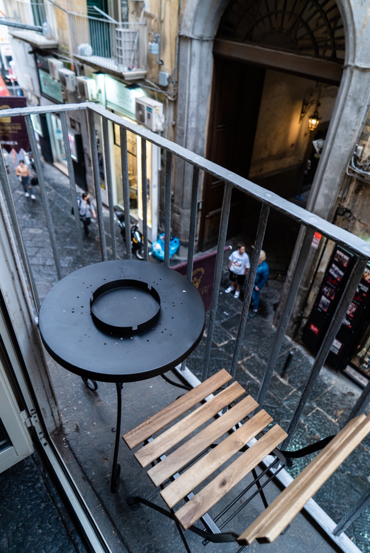 Small balcony overlooking the historic centre